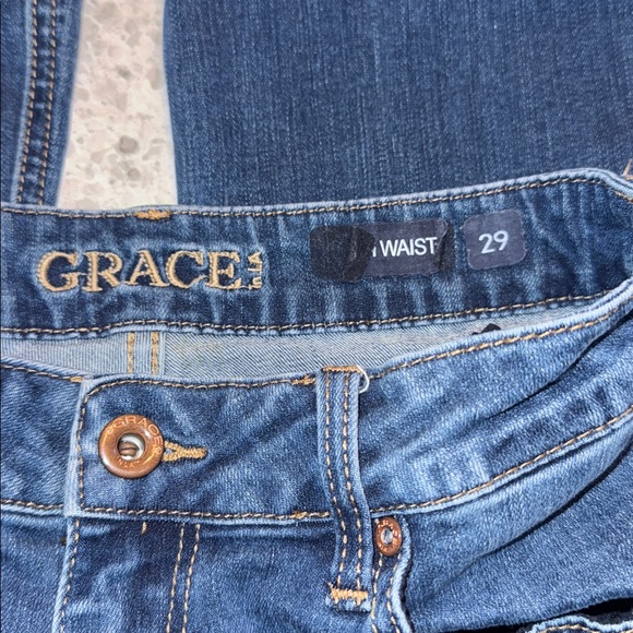 Grace Dark Blue Flare Jeans - Picture 3 of 9